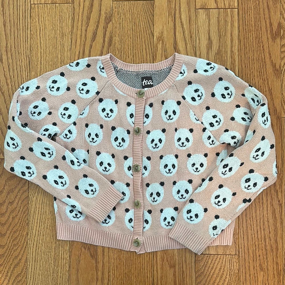 Tea Collection Pink Panda Kids Cardigan 6-7